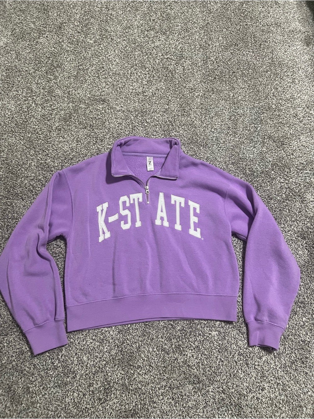 K-State Lavender Quarter‑Zip Fleece Sweatshirt - Women